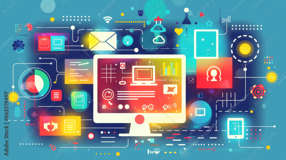 Vector illustration of web design and development.
Vector illustration of web design and development.