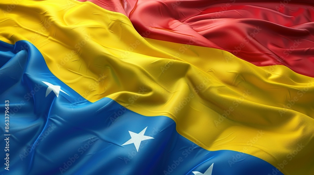 Venezuela Flag in High Detail: 3D Representation of the South American Nation's Emblem Venezuela Flag in High Detail: 3D Representation of the South American Nation's Emblem