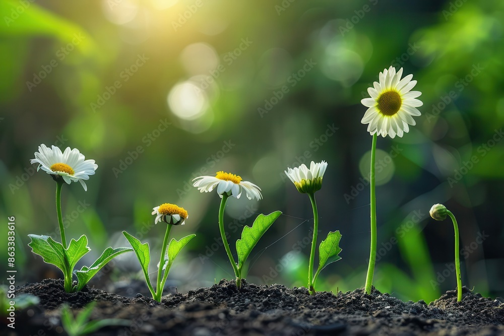 floral life cycle timelapse sequence of daisy growth stages from seed floral life cycle timelapse sequence of daisy growth stages from seed