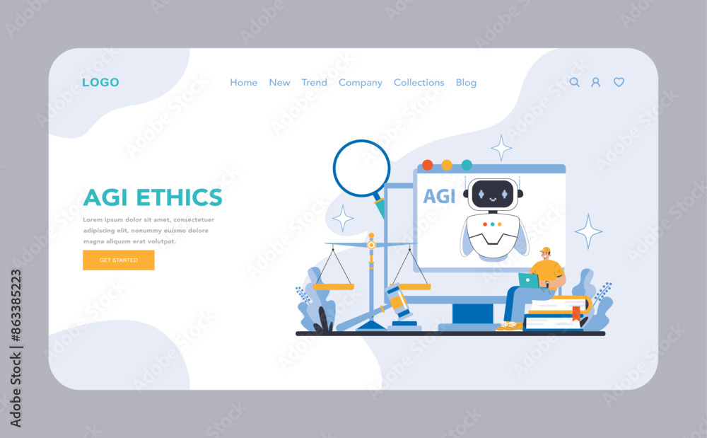 AGI concept. Flat vector illustration. AGI concept. Flat vector illustration.