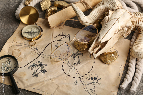 Sheep scull with travel equ...