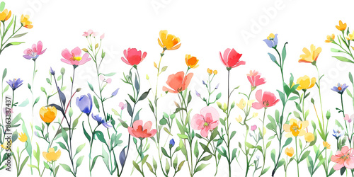 Wallpaper Mural small flowers in different vivid colors on white background Torontodigital.ca