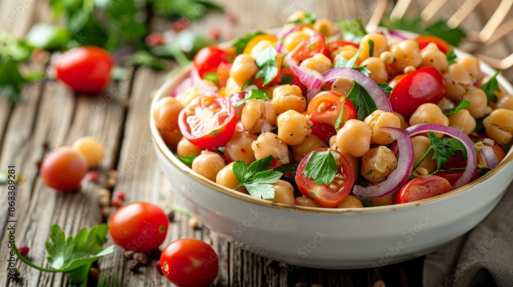 Delicious Chickpea and Cherry Tomato Salad Generative AI Delicious Chickpea and Cherry Tomato Salad Generative AI