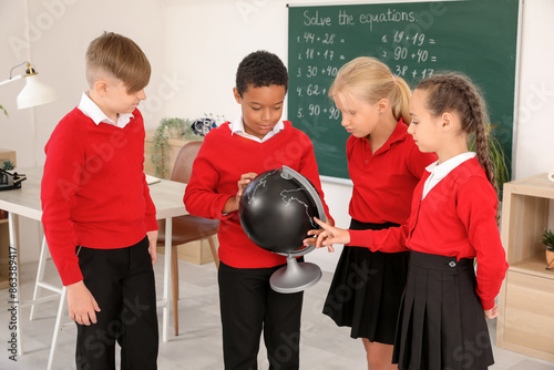 Little classmates with glob...