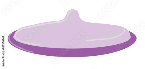 A purple condom on transparence background, Abstract Representation of a Condom for Sexual Health Awareness