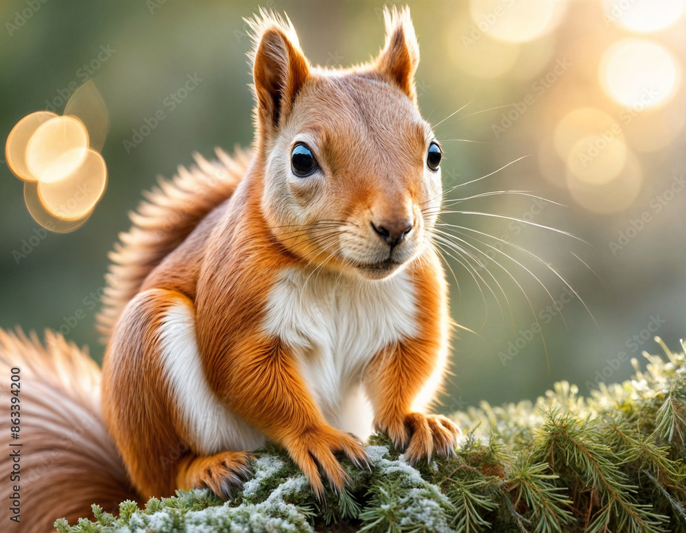 Fototapeta premium süßes Eichhörnchen in der natur