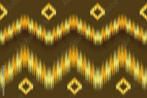 fabric ikat seamless pattern geometric ethnic traditional embroidery style.Design for background,carpet,mat,sarong,clothing,Vector illustration.