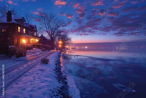 Captivating scene of Staten Island in New York USA at dusk  © mogamju