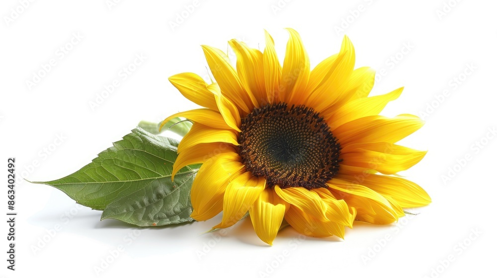 Obraz premium Sunflower on white background