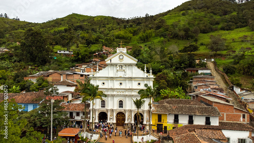 Angostura, Antioquia. Colombia - June 23, 2024. Angostura was founded January 3, 1814. Image with drone. photo