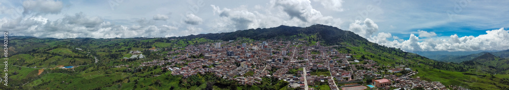 Fototapeta premium Yarumal, Antioquia. Colombia - June 22, 2024. Municipality of Colombia located in the North region of the department.