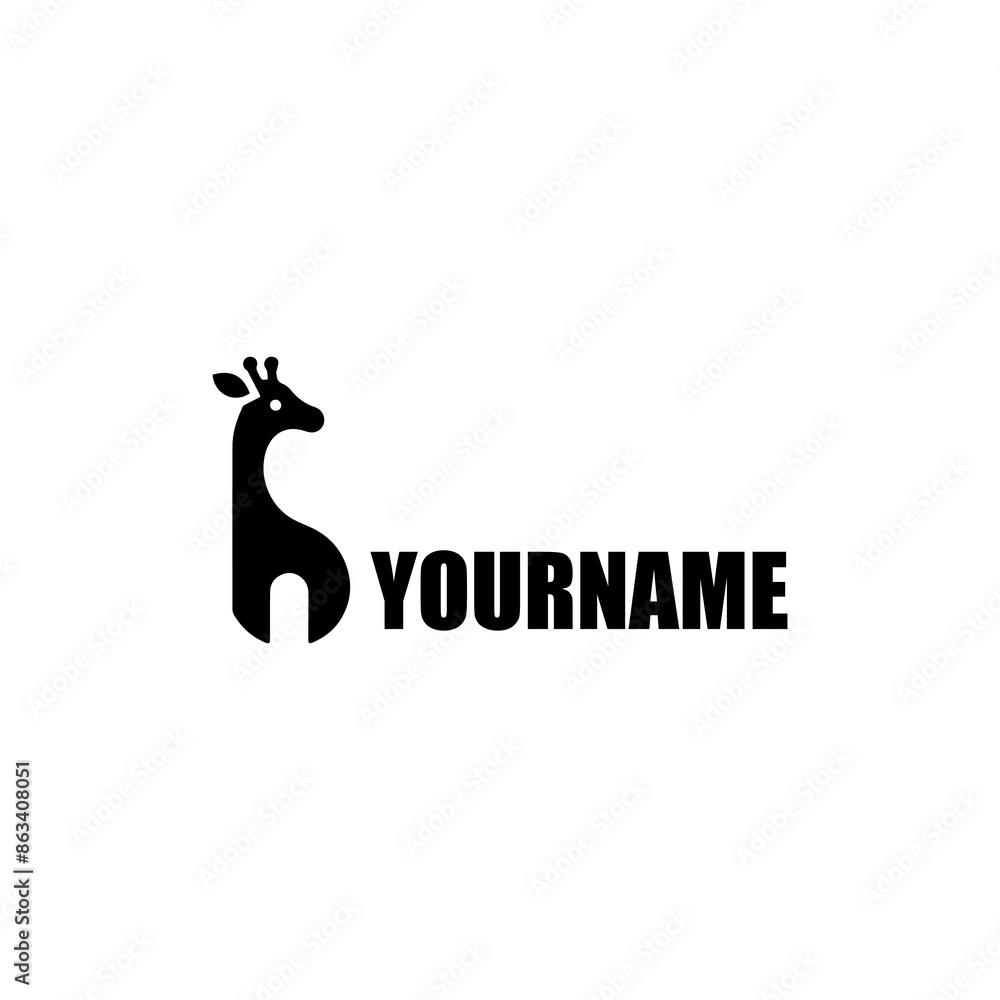 minimalist logo of a girafe simple black and white vector minimalist logo of a girafe simple black and white vector
