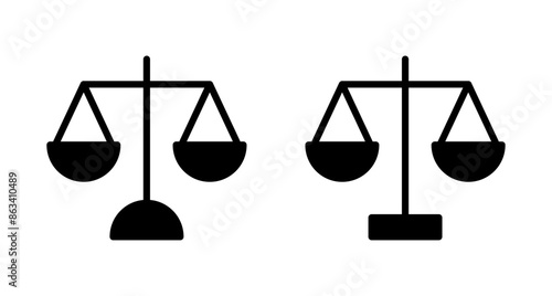 Scales icon vector isolated on white background . Law scale icon. Justice sign