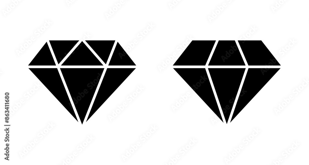 Diamond icon vector isolated on white background. Diamond vector icon. Gemstone symbol Diamond icon vector isolated on white background. Diamond vector icon. Gemstone symbol