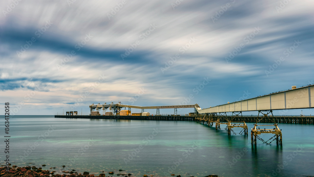 Fototapeta premium Working grain transfer pier