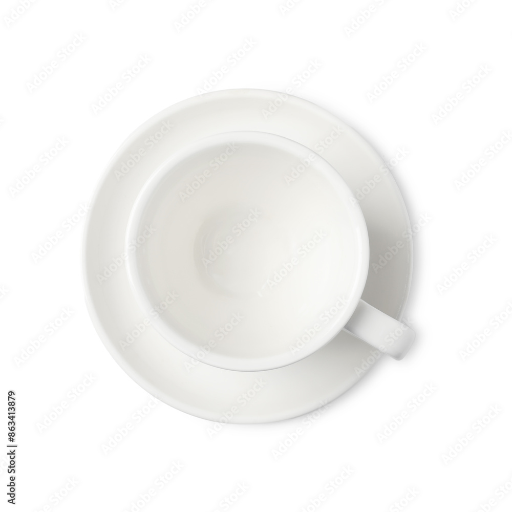 Empty coffee cup isolated on white, top view Empty coffee cup isolated on white, top view