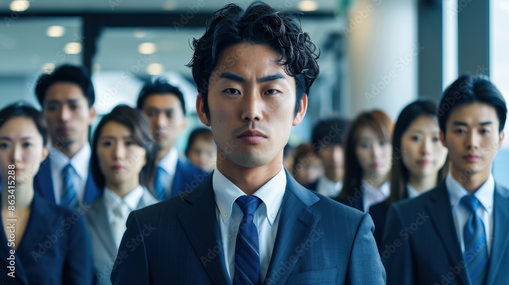 A group of people are standing together, with one man wearing a suit and tie. The man in the suit is the center of attention, looking directly at the camera. The group appears to be professional A group of people are standing together, with one man wearing a suit and tie. The man in the suit is the center of attention, looking directly at the camera. The group appears to be professional