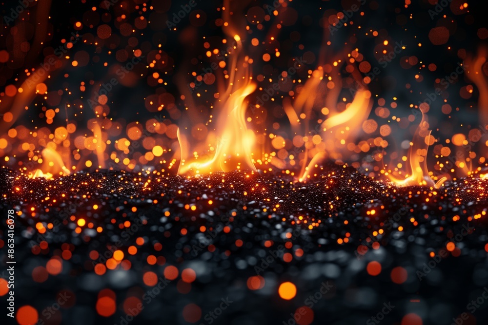 Fiery Embers and Sparks Dancing in the Night Fiery Embers and Sparks Dancing in the Night