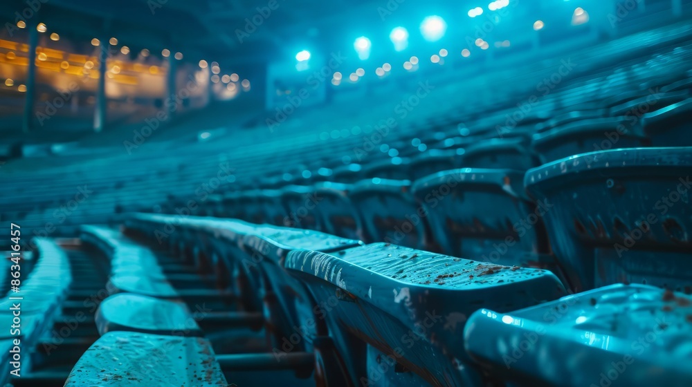 Obraz premium Old seats in a stadium