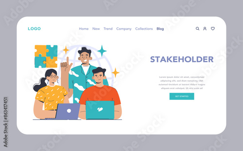 Stakeholder concept. Flat vector illustration