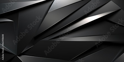 Abstract background black color with geometric 3D texture and light leaks