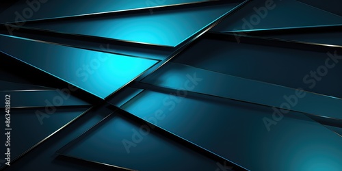 Abstract background blue color with geometric 3D texture and light leaks