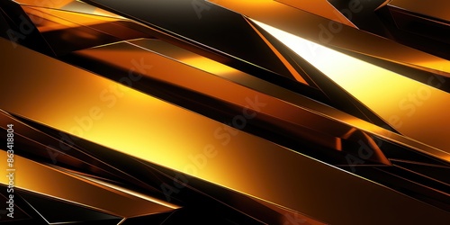 Abstract background gold color with geometric 3D texture and light leaks