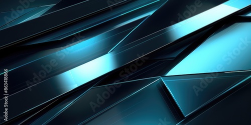 Abstract background blue color with geometric 3D texture and light leaks