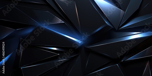 Abstract background blue color with geometric 3D texture and light leaks