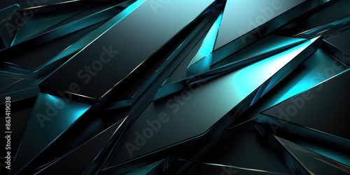 Abstract background blue color with geometric 3D texture and light leaks