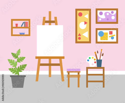 Colorful art studio design