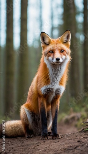 Red Fox in a Forest