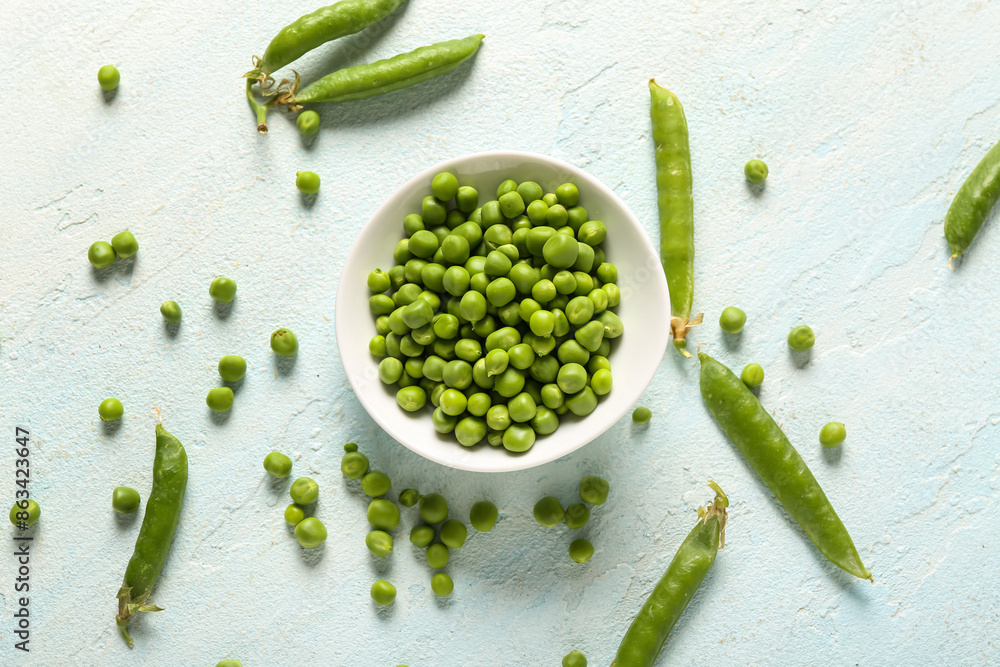 Bowl of green peas on light background Bowl of green peas on light background