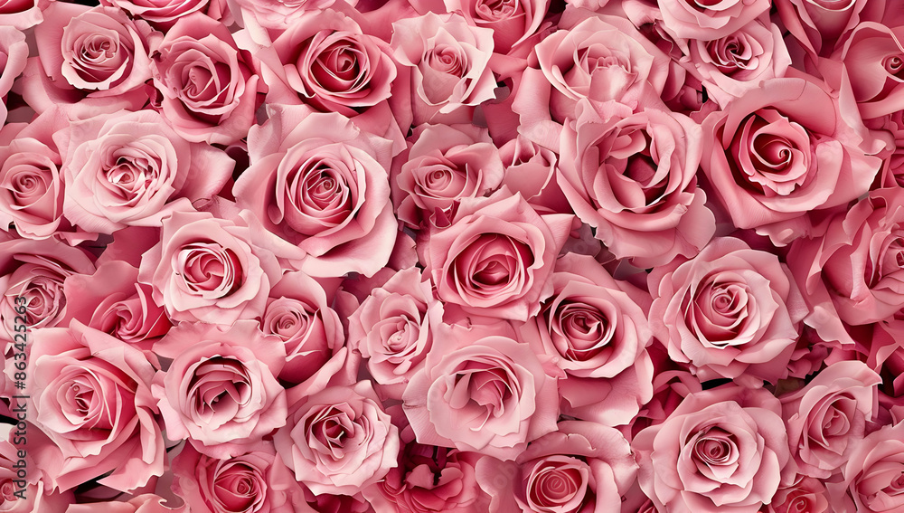 Beautiful close-up view of numerous pink roses, showcasing the delicate petals and rich color, perfect for romantic and floral-themed visuals. Beautiful close-up view of numerous pink roses, showcasing the delicate petals and rich color, perfect for romantic and floral-themed visuals.