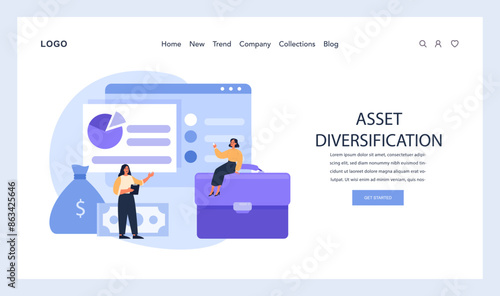 Asset Diversification web or landing. Displaying the strategic spread of investments