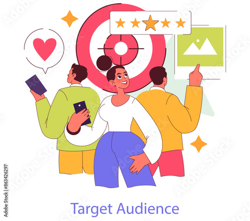 Customer Engagement. Flat Vector Illustration