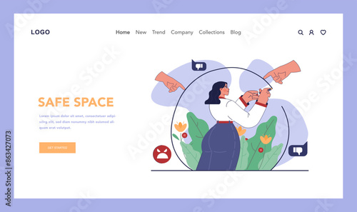 Bullying web banner or landing page. Harassment and humiliation