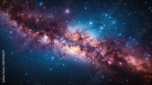 Beautiful fantasy starry night sky, blue and purple colorful, galaxy and aurora 4k wallpaper  