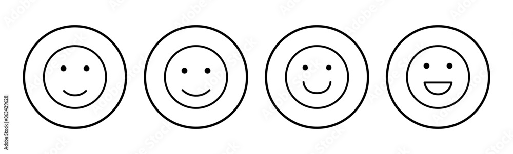 Fototapeta premium smile icon set. smile emoticon icon. feedback