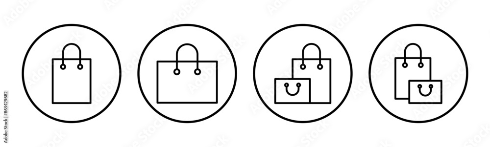 Shopping bag icon set. shopping icon vector Shopping bag icon set. shopping icon vector