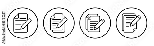 Note icon set. notepad icon vector. edit file. write icon