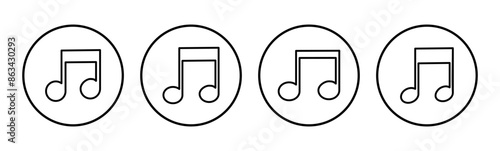 Music icon set. note music icon vector. tone icon photo