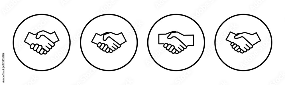 Handshake icon set. business handshake. contact agreement Handshake icon set. business handshake. contact agreement