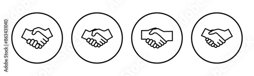 Handshake icon set. business handshake. contact agreement