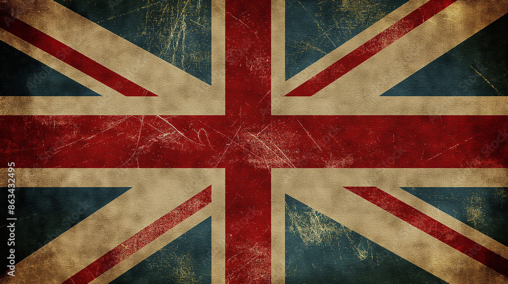 Fototapeta premium Union Jack flag abstract art