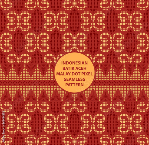 indonesian batik aceh malay dot pixel seamless pattern