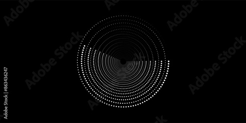 Halftone circular dotted frames set. Circle dots texture isolated on white background. Spotted spray texture. Vector abstract design element spiral circle sound wave vector dots circle.pattern