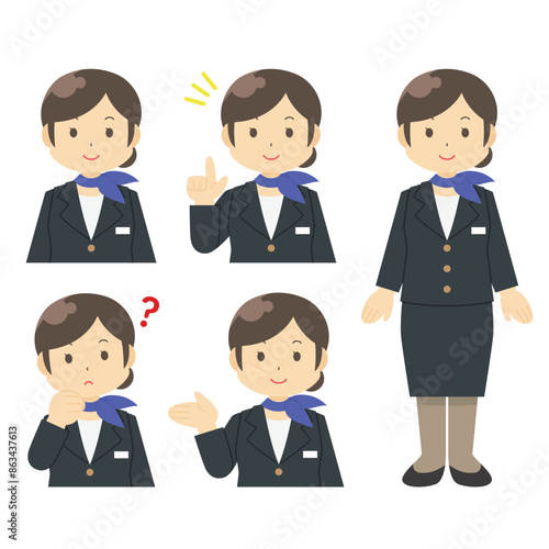 キャビンアテンダントのイラスト