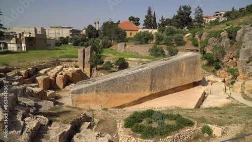 The Stone of the Pregnant Woman, a large stone block, believed to be one of the largest monoliths ever quarried by humans, Baalbek, Lebanon.