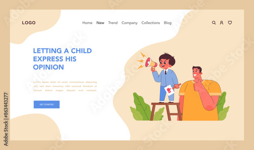 Child expression concept. Flat vector illustration